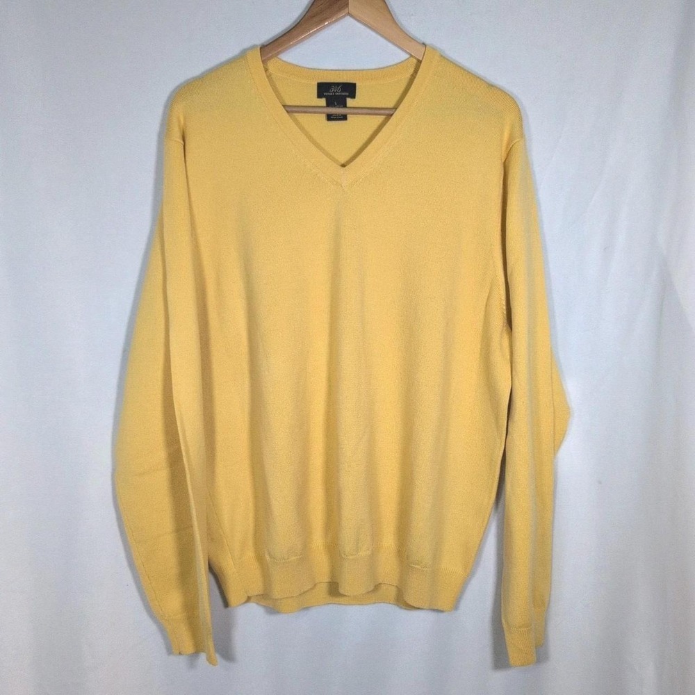Brooks Brothers "346" Merino Wool Blend Sweater Mens Medium V-Neck Large